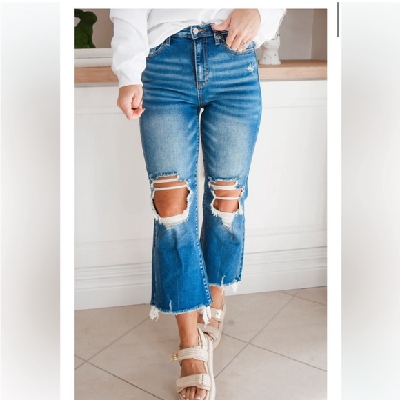 Zenana Denim - Zenana Distressed Blue Jeans